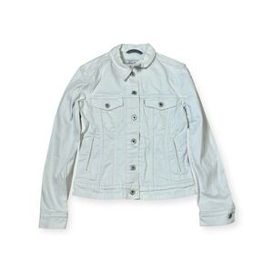 Levis Jean Jacket‎ Womens Size Small White Trucker Denim Coat Spring Fall y2k